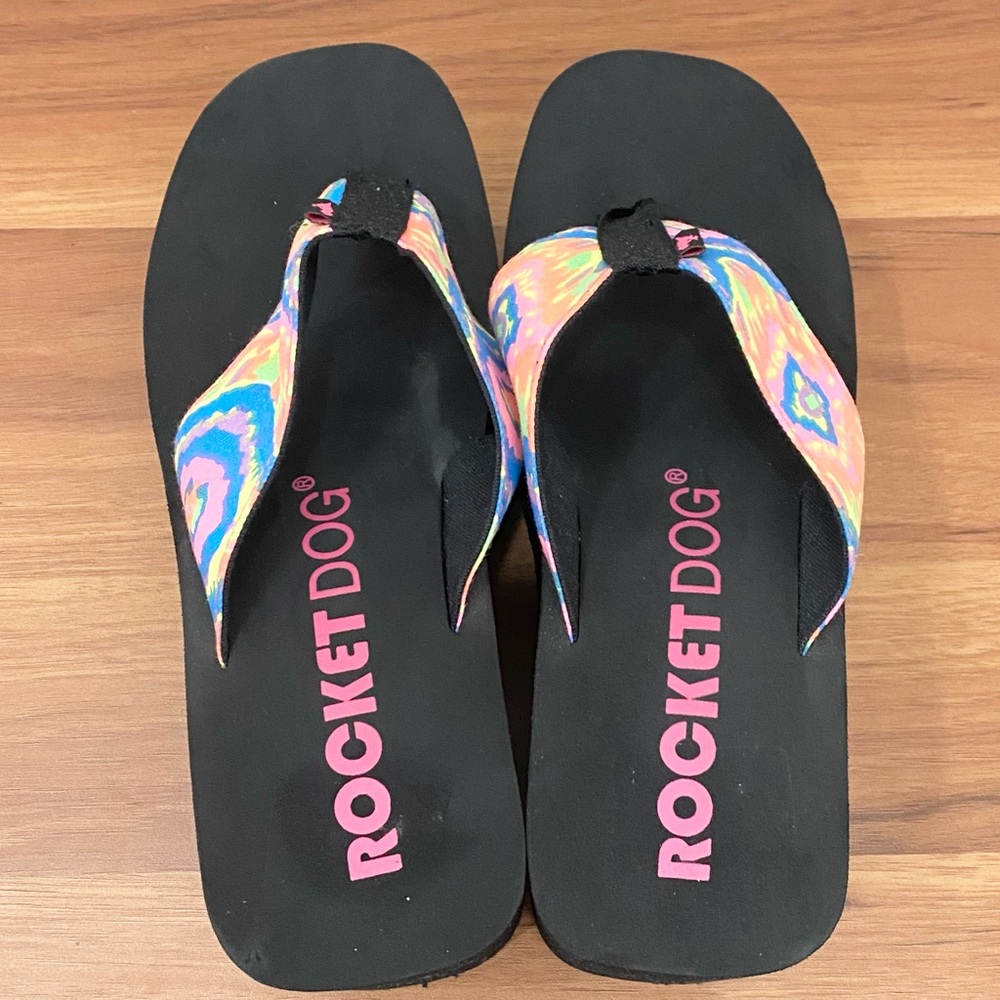 Rocketdog Rainbow Multicolored Platform Wedge Fli… - image 5